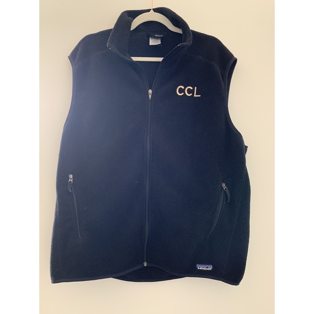 Patagonia Full Zip CCL Logo Sleeveless Men's Sweater Vest Black XL